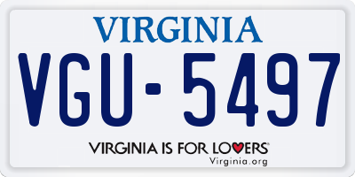 VA license plate VGU5497