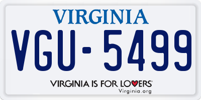 VA license plate VGU5499