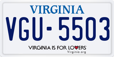 VA license plate VGU5503