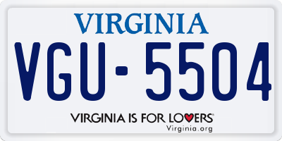 VA license plate VGU5504