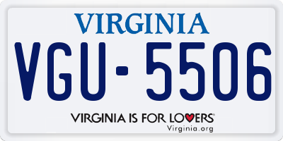 VA license plate VGU5506