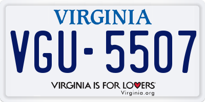 VA license plate VGU5507