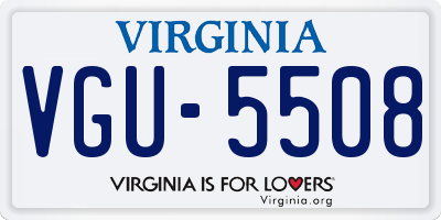 VA license plate VGU5508
