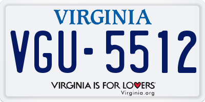 VA license plate VGU5512