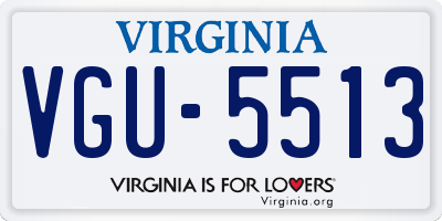 VA license plate VGU5513