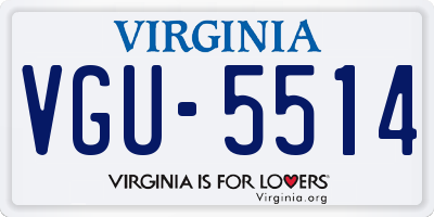 VA license plate VGU5514