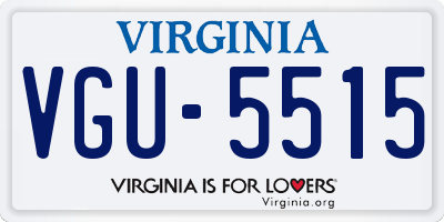 VA license plate VGU5515