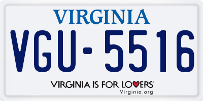 VA license plate VGU5516