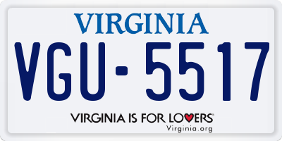 VA license plate VGU5517