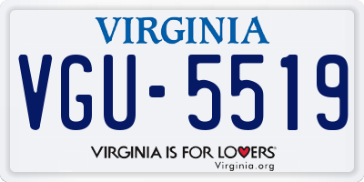 VA license plate VGU5519