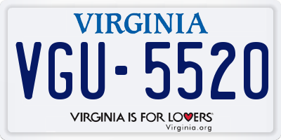 VA license plate VGU5520