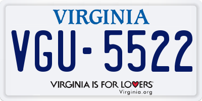 VA license plate VGU5522
