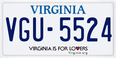 VA license plate VGU5524