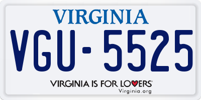 VA license plate VGU5525