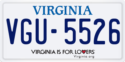 VA license plate VGU5526