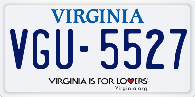 VA license plate VGU5527