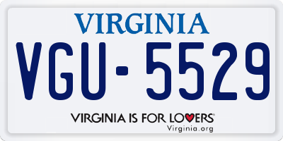 VA license plate VGU5529