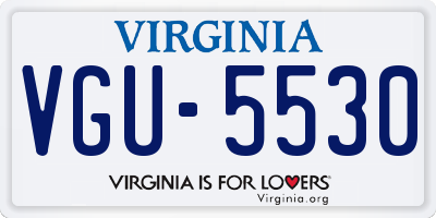 VA license plate VGU5530