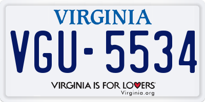 VA license plate VGU5534
