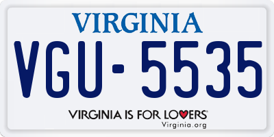 VA license plate VGU5535