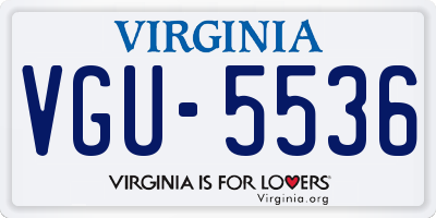 VA license plate VGU5536