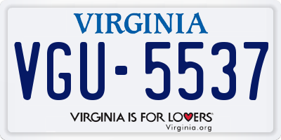 VA license plate VGU5537