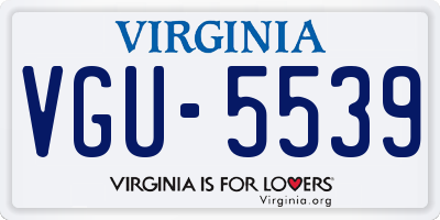 VA license plate VGU5539
