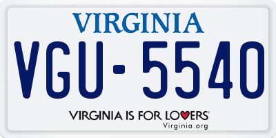 VA license plate VGU5540