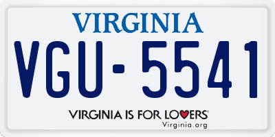 VA license plate VGU5541
