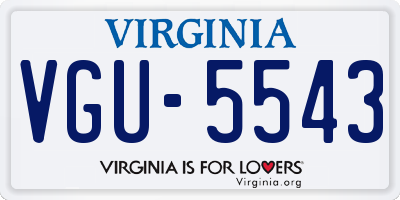 VA license plate VGU5543