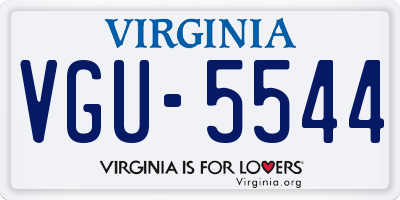 VA license plate VGU5544