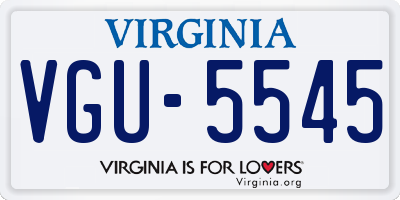 VA license plate VGU5545