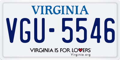 VA license plate VGU5546