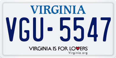 VA license plate VGU5547