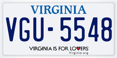 VA license plate VGU5548