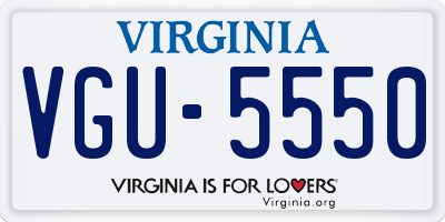 VA license plate VGU5550