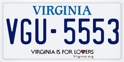 VA license plate VGU5553