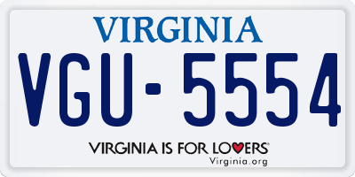 VA license plate VGU5554