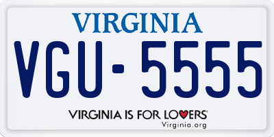 VA license plate VGU5555