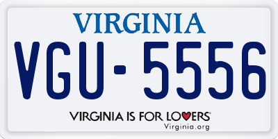VA license plate VGU5556