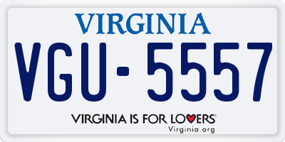VA license plate VGU5557
