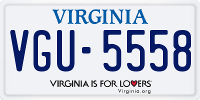 VA license plate VGU5558