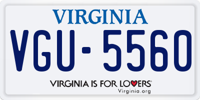 VA license plate VGU5560