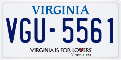 VA license plate VGU5561