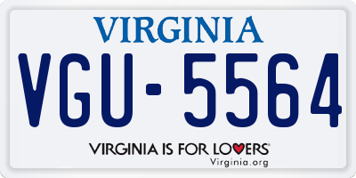VA license plate VGU5564