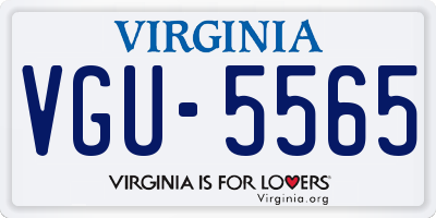 VA license plate VGU5565