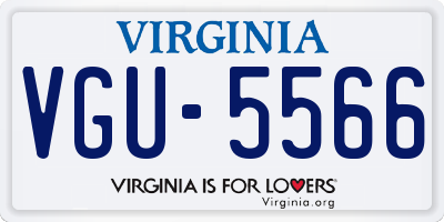 VA license plate VGU5566