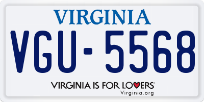 VA license plate VGU5568