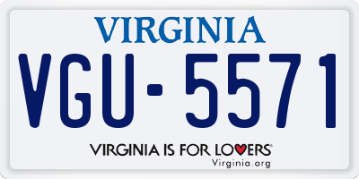 VA license plate VGU5571