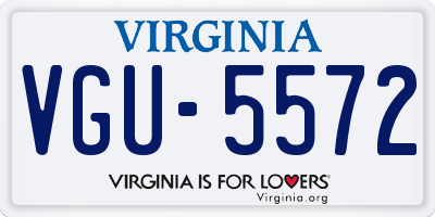 VA license plate VGU5572